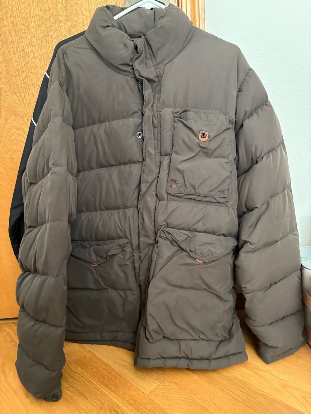 Timberland Men's Olive Brown Quilted Puffer Jacket